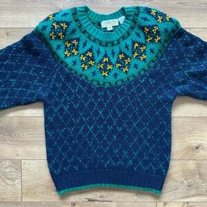 Vintage Sakura Sport Fair Isle Sweater | Nordic Ski | Size Large